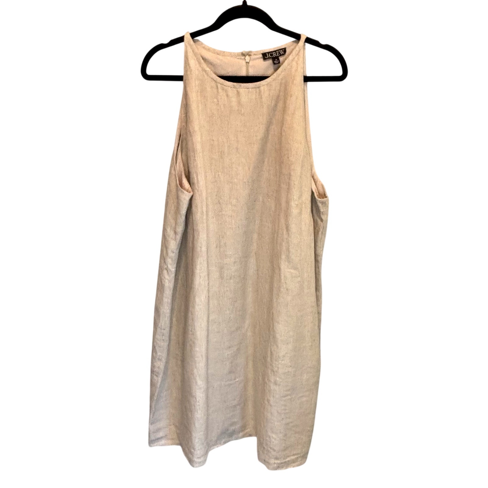 J. Crew Nwt Oatmeal High Neck Linen Shift Dress - Size 2x